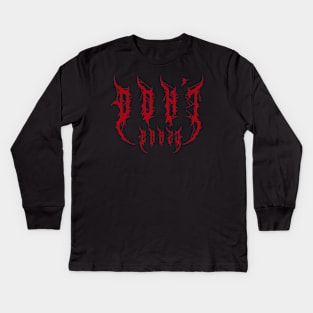 Don't Panic Black Metal Kids Long Sleeve T-Shirt